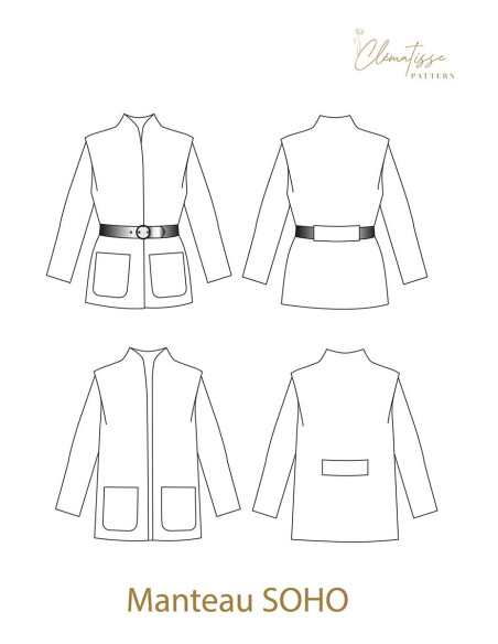 Patron de manteau Soho - Clématisse Pattern