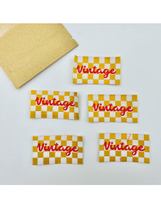 Lot de 5 étiquettes tissées à coudre Vintage 2