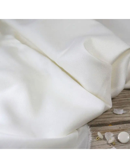 Tissu nacre sergé de viscose - Églantine & Zoé