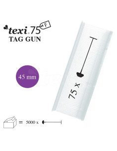 Set de 5000 agrafes pour pistolet Texi Fine - Transparent