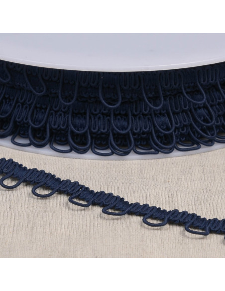 Galon ganse boutonnière élastique - Bleu marine