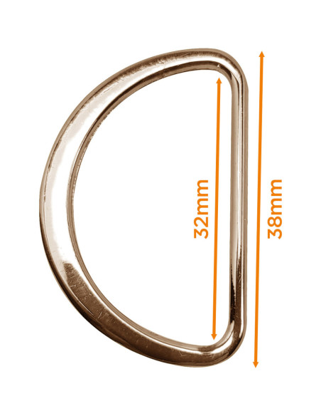 Demi anneau plat soudé 32 mm - Or clair