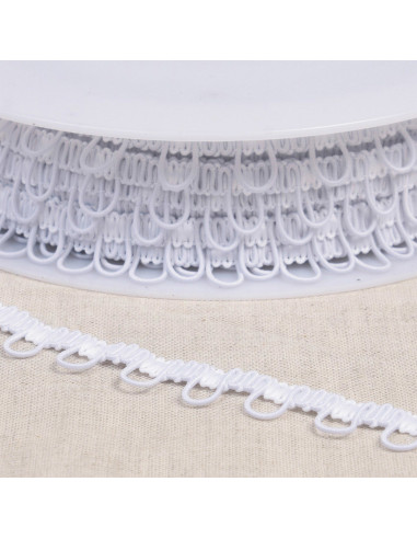 Galon ganse boutonnière élastique - Blanc