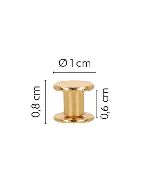 8 sets de vis chicago 10 mm x 6 mm - Or