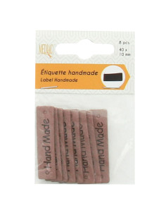 Lot de 6 étiquettes simili - Hand Made beige 2