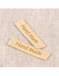 Lot de 6 étiquettes simili - Hand Made ivoire