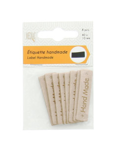 Lot de 6 étiquettes simili - Hand Made ivoire 2