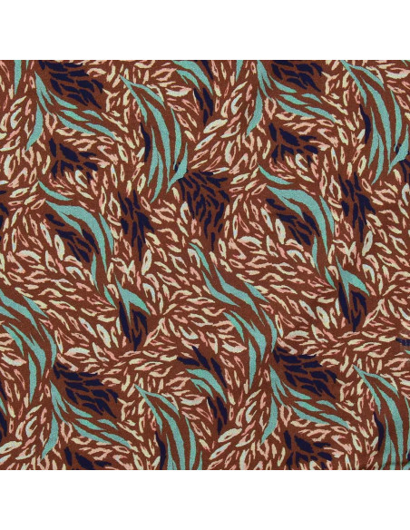 Tissu viscose fantaisie - Kallis marron et bleu