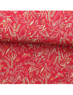 Tissu viscose fantaisie - Rama rouge et orange