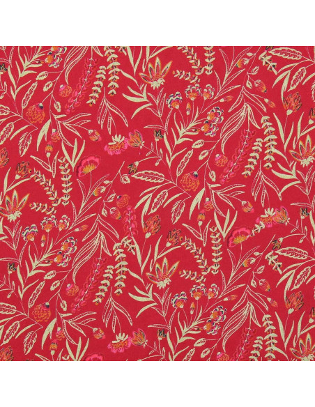 Tissu viscose fantaisie - Rama rouge et orange