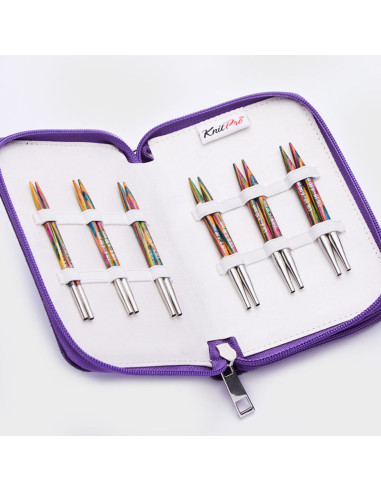 Trousse aiguilles à tricoter circulaires courtes KnitPro Deluxe Symfonie Wood