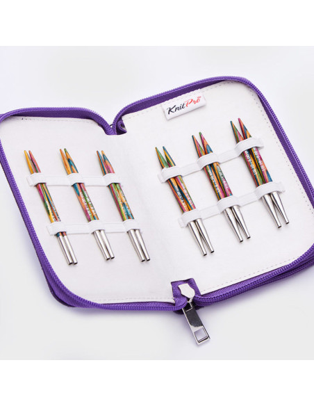Trousse aiguilles à tricoter circulaires courtes KnitPro Deluxe Symfonie Wood