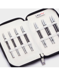 Pochette aiguilles à tricoter circulaires courtes KnitPro carbone 2