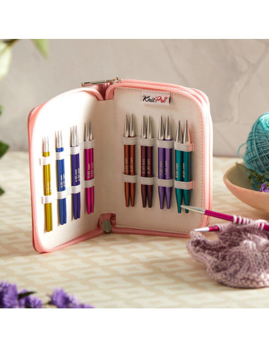 Trousse aiguilles à tricoter circulaires courtes KnitPro Deluxe Zing