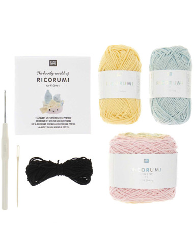 Kit crochet - Corbeille de Pâques pastel