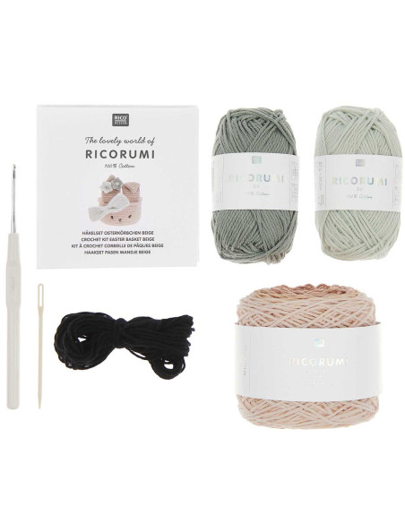 Kit crochet - Corbeille de Pâques beige