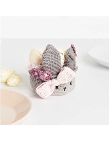 Kit crochet - Corbeille de Pâques gris