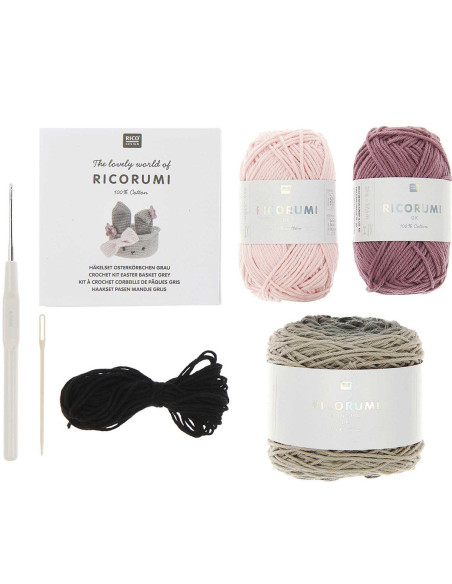 Kit crochet - Corbeille de Pâques gris