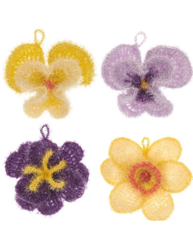 Kit crochet - Éponge fleurs de printemps