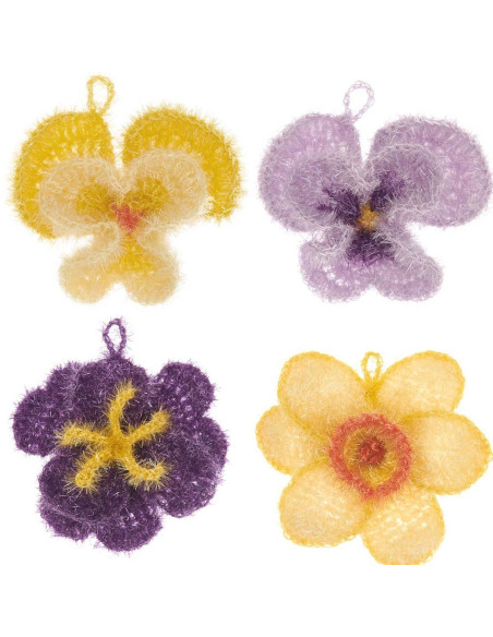 Kit crochet - Éponge fleurs de printemps