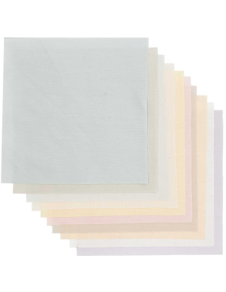 Lot de 10 coupons de tissus spécial broderie - Pastel