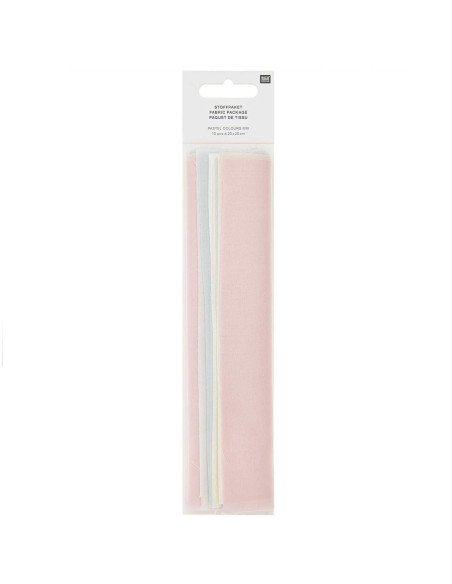 Lot de 10 coupons de tissus spécial broderie - Pastel