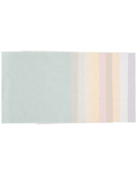 Lot de 10 coupons de tissus spécial broderie - Pastel