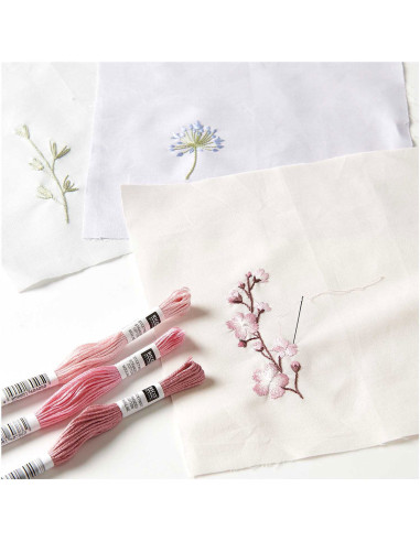 Lot de 10 coupons de tissus spécial broderie - Pastel
