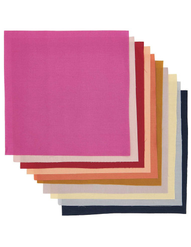Lot de 10 coupons de tissus spécial broderie - Earthy