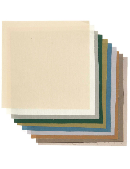 Lot de 10 coupons de tissus spécial broderie - Herbarium