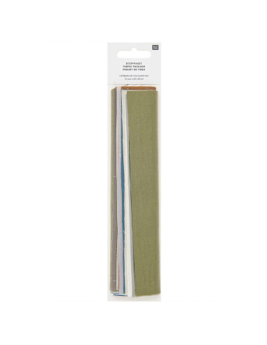 Lot de 10 coupons de tissus spécial broderie - Herbarium