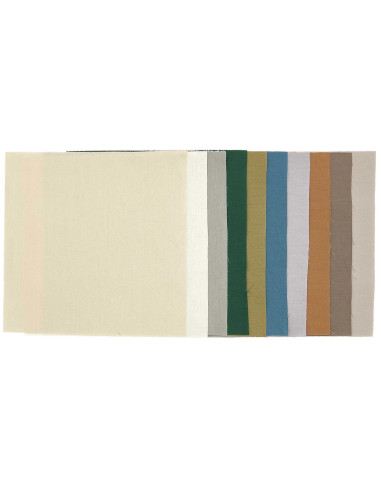 Lot de 10 coupons de tissus spécial broderie - Herbarium