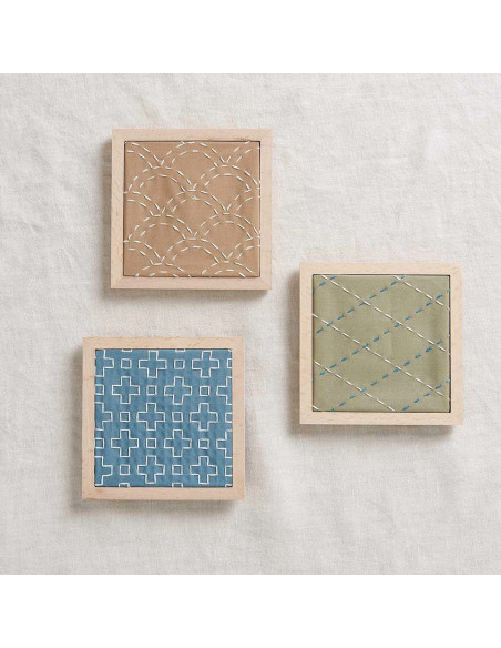 Lot de 10 coupons de tissus spécial broderie - Herbarium