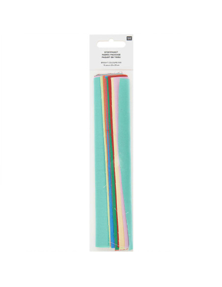 Lot de 10 coupons de tissus spécial broderie - Bright