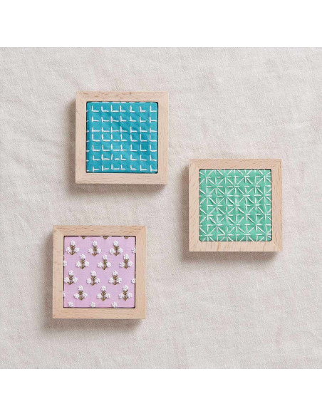 Lot de 10 coupons de tissus spécial broderie - Bright