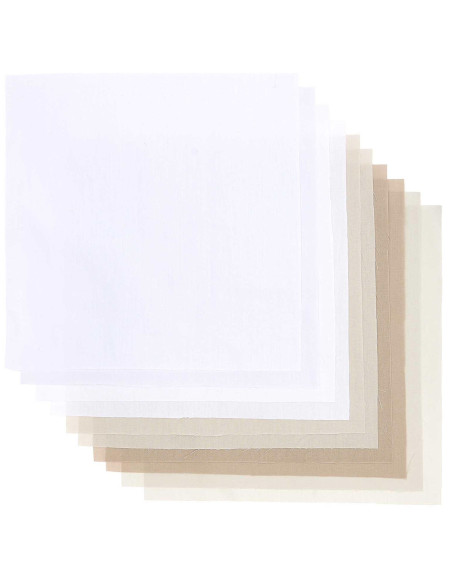 Lot de 10 coupons de tissus spécial broderie - Pebble
