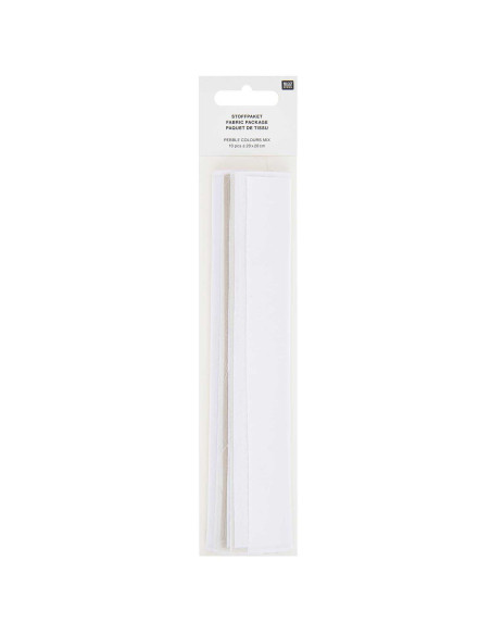 Lot de 10 coupons de tissus spécial broderie - Pebble