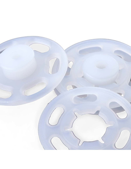 Boutons pression plastiques transparents 13 mm