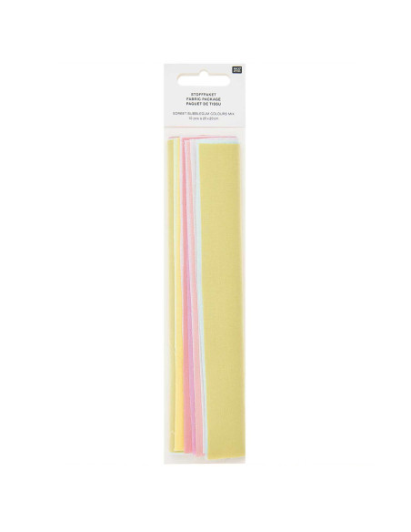 Lot de 10 coupons de tissus spécial broderie - Sorbet bubblegum