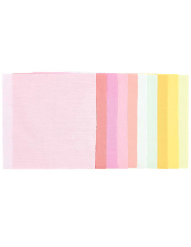Lot de 10 coupons de tissus spécial broderie - Sorbet bubblegum