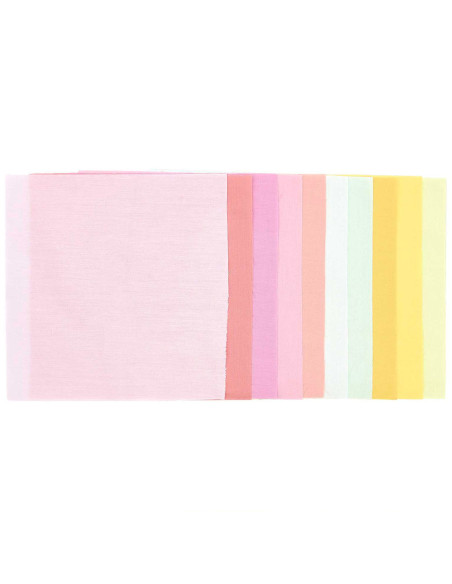 Lot de 10 coupons de tissus spécial broderie - Sorbet bubblegum
