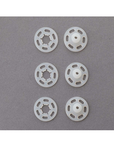 Boutons pression plastiques transparents 13 mm