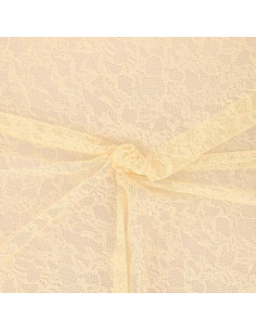 Tissu dentelle fleur Pauline - Écru
