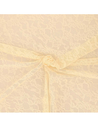 Tissu dentelle fleur Pauline - Écru