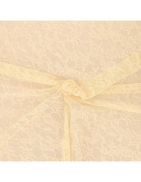 Tissu dentelle fleur Pauline - Écru