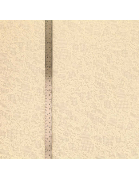 Tissu dentelle fleur Pauline - Écru