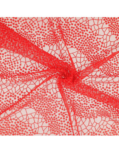 Tissu dentelle Mila - Rouge