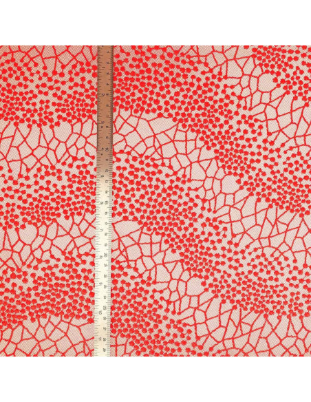 Tissu dentelle Mila - Rouge