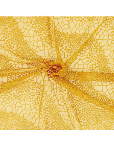 Tissu dentelle Mila - Jaune moutarde