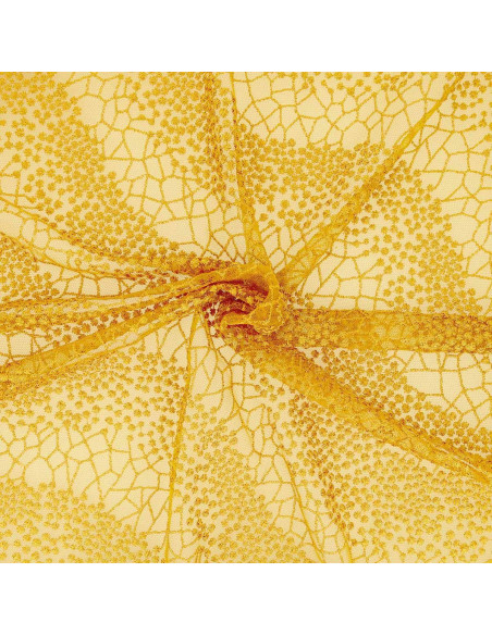 Tissu dentelle Mila - Jaune moutarde